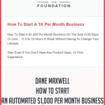 Dane Maxwell – How To Start An Automated $1,000 Per Month Business