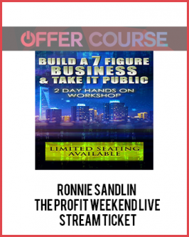 Ronnie Sandlin – The Profit Weekend Live Stream Ticket
