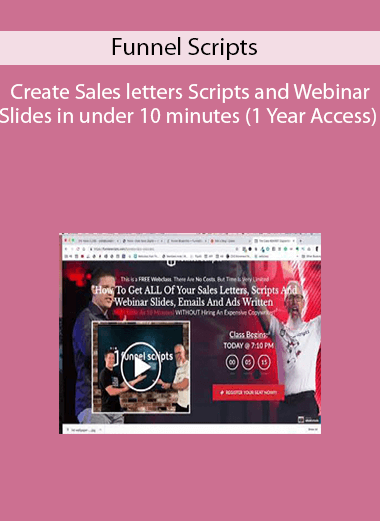 Funnel Scripts - Create Sales letters Scripts and Webinar Slides in under 10 minutes (1 Year Access) Funnel Scripts - Create Sales letters Scripts and Webinar Slides in under 10 minutes (1 Year Access)